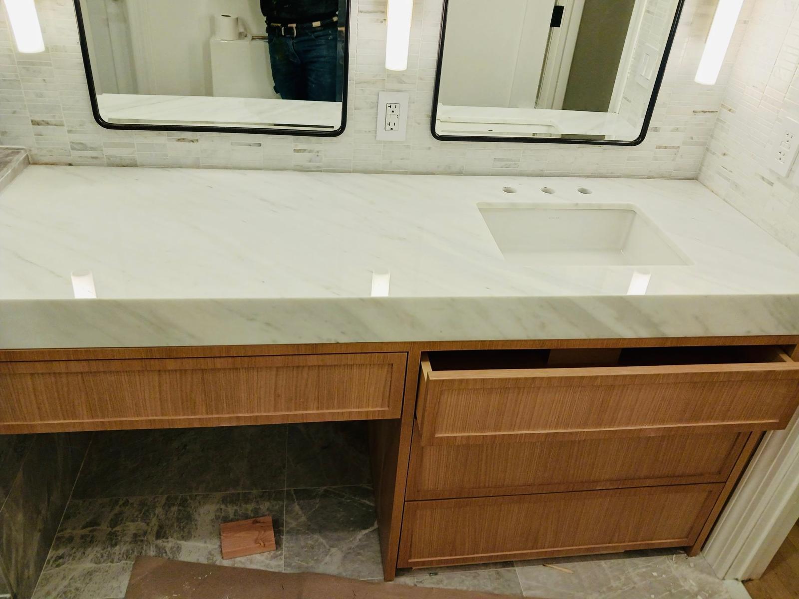 Mesones de baño tocador blanco liso